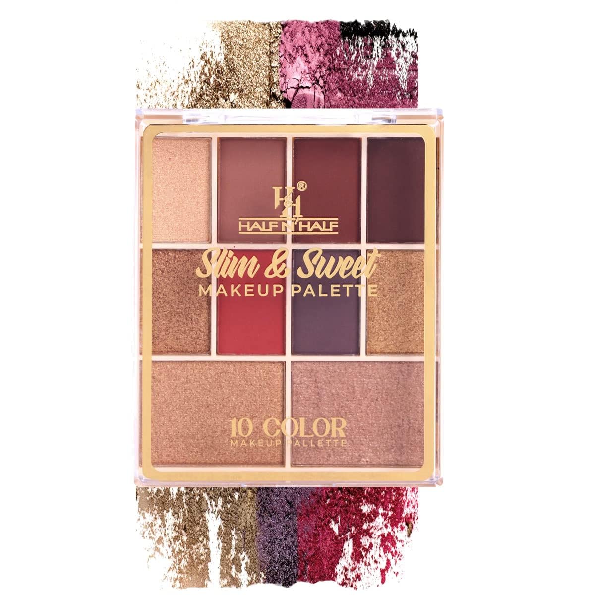 Slim & Sweet Makeup Palette, 8 Eyeshadow, 2 Baked Highlighter, Long Wearing And Easily Eye Makeup Palette, Multicolor-02 (11.5gm) SH-7711-MT-image-31