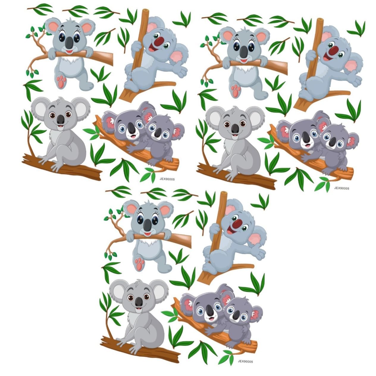 Tofficu 3 Hojas Póster Autoadhesivo de Animales Pared Infantil Ramas PVC Resistente y Lavable Decoración Habitaciones Guarderías