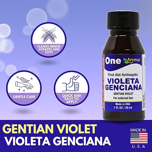 Miniatura 6 de Violeta de genciana 1% USP primeros auxilios antiinfeccioso 1 fl oz (1)
