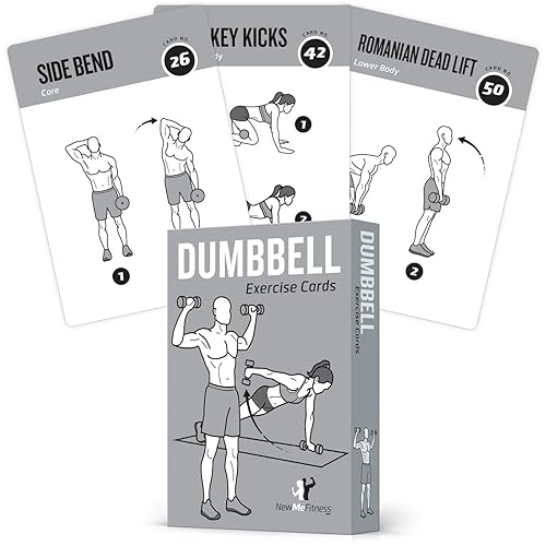 NewMe Fitness Dumbbell Workout Cards, Instructional Fitness Deck for Women