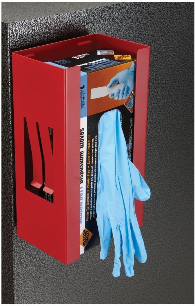 JOPROCH K-Musculo Shop-Tek/C- H Magnetic Glove Box Holder Organizer-Red Wall Mount Dispenser, for Latex, Nitrile, Plastic Shop Gloves and Tissue Boxes - Sold by Ucostore Only
