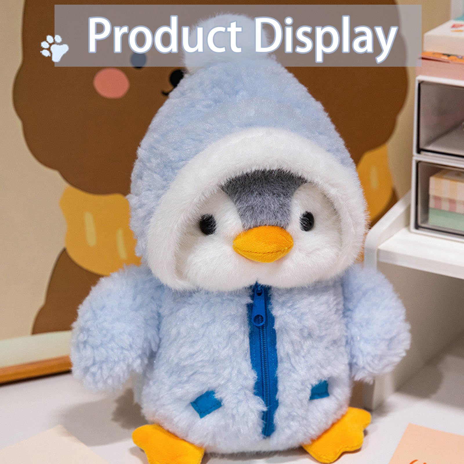 KxrTpx Penguin Teddy, Blue Plush Penguin Toy 25cm, Stuffed Animal with Soft PP Cotton Filling - Image 4