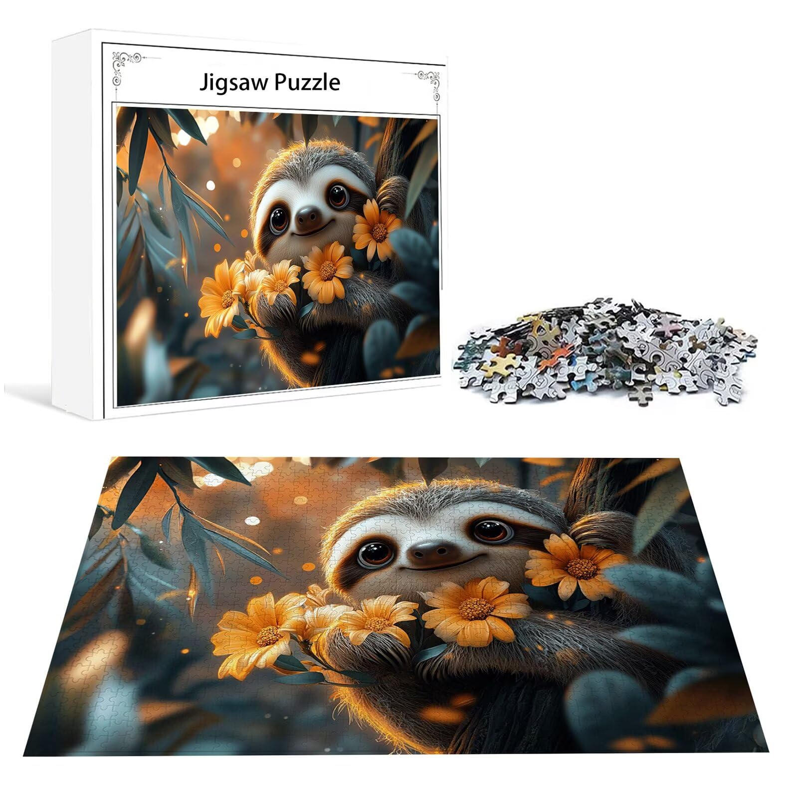 Faultier Puzzle 5000 Teile Erwachsene Klassische Puzzles Blume Jigsaw Anspruchsvoll Impossible Schwer Pädagogisches Spielzeug Kinder Holzpuzzlem Groß Puzzlespiel Geeignet für alle Altersgruppen P-554