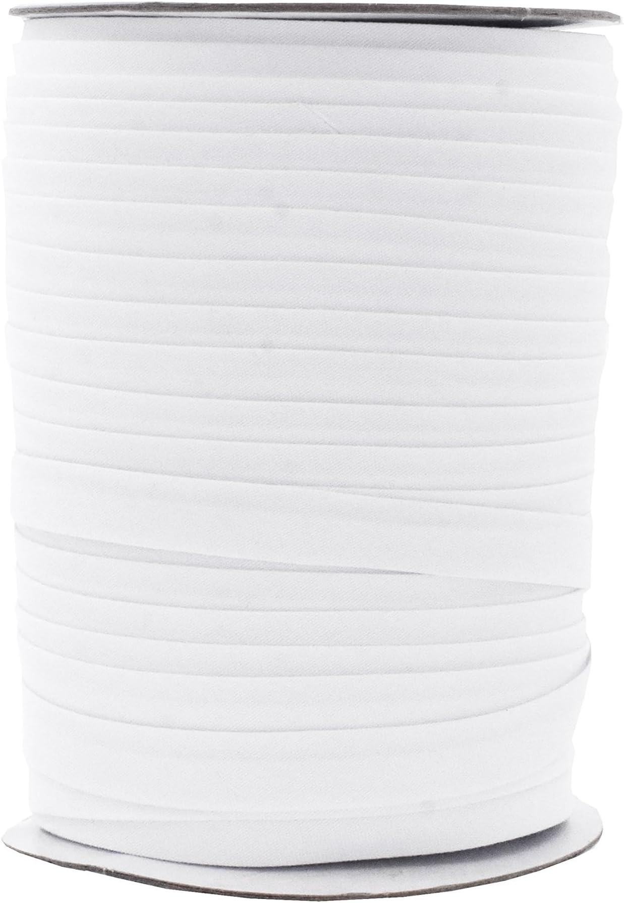 Double Fold Bias Tape for Sewing, Seaming, Binding, Hemming, Piping, Quilting; 1/2 Inch 55 Yards; by Mandala Crafts (1/2 Inch 55 Yards, White)