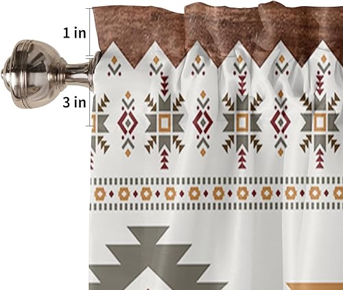 Miniatura 5 de Cenefa de cortina para decoración de ventana de cocina, estilo bohemio de Tribus indígenas en el suroeste de América 54 x 18 pulgadas, cortinas de
