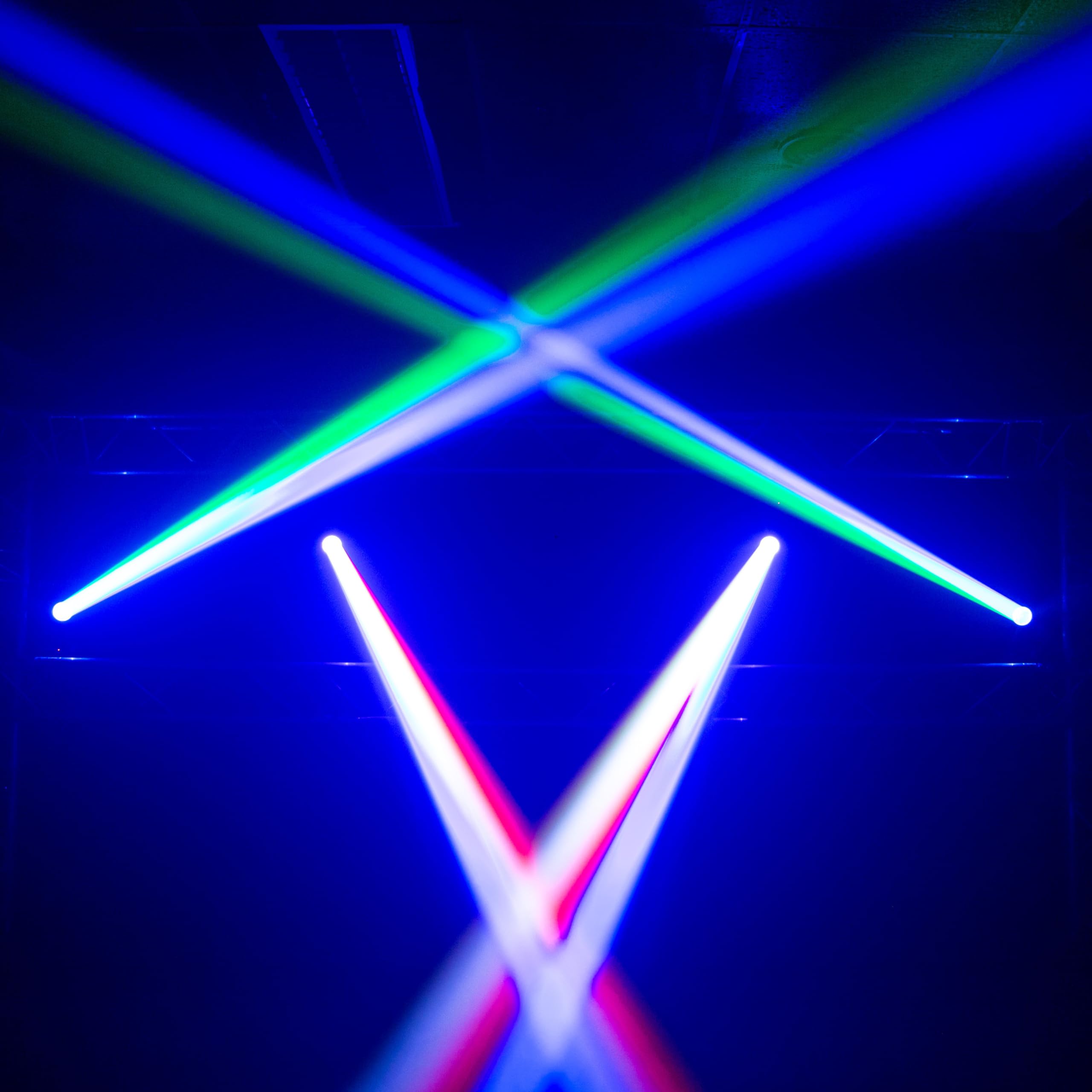 BoomToneDJ Maxi Beam 60 – Lyre Beam LED 60 W RGBW avec faisceau 2°, stroboscope, dimmer, DMX 12/14 canaux, modes auto et audio, effets rapides PAN/TILT, idéale DJ, clubs et événements live