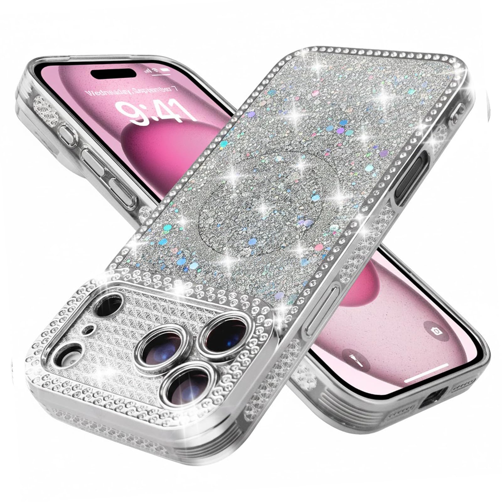 Coque iPhone 17 Pro Max magnétique scintillante évite cassure et rayure - 7