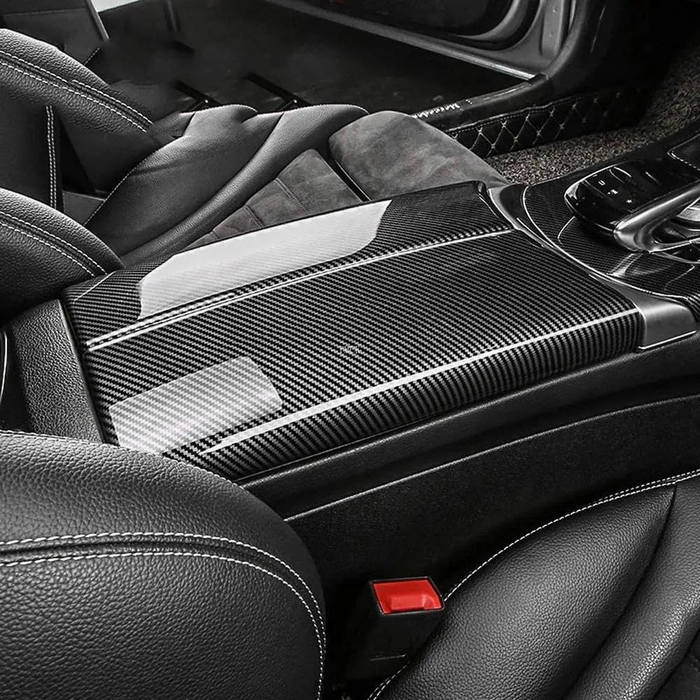 Dekorationsartikel Auto-Styling Carbon Fiber Verstauen Aufräumen Armlehne Box Schützen Aufkleber Abdeckungen Für Benz E Klasse W213 2016-2019