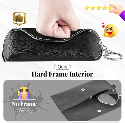 Miniatura 3 de RayLove Estuche para gafas de sol, funda de cuero portátil para gafas de sol, funda de protección de viaje