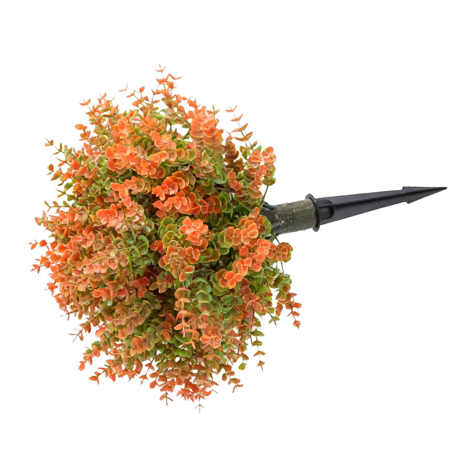 Qcwwy Piante di Eucalipto Artificiale per la Decorazione del Portico Anteriore, Materiale PE, Arte Topiaria Arancione Vibrante, 17,7 Pollici, Ideale per Spazi Esterni