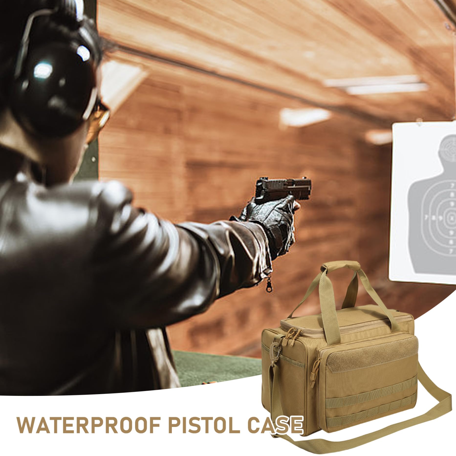 Yeory Bolsa de Gama de Armas, Bolsas de Lona de Rango de Tela de Oxford, Bolsa de Tiro de Pistola con Compartimentos, Transporte