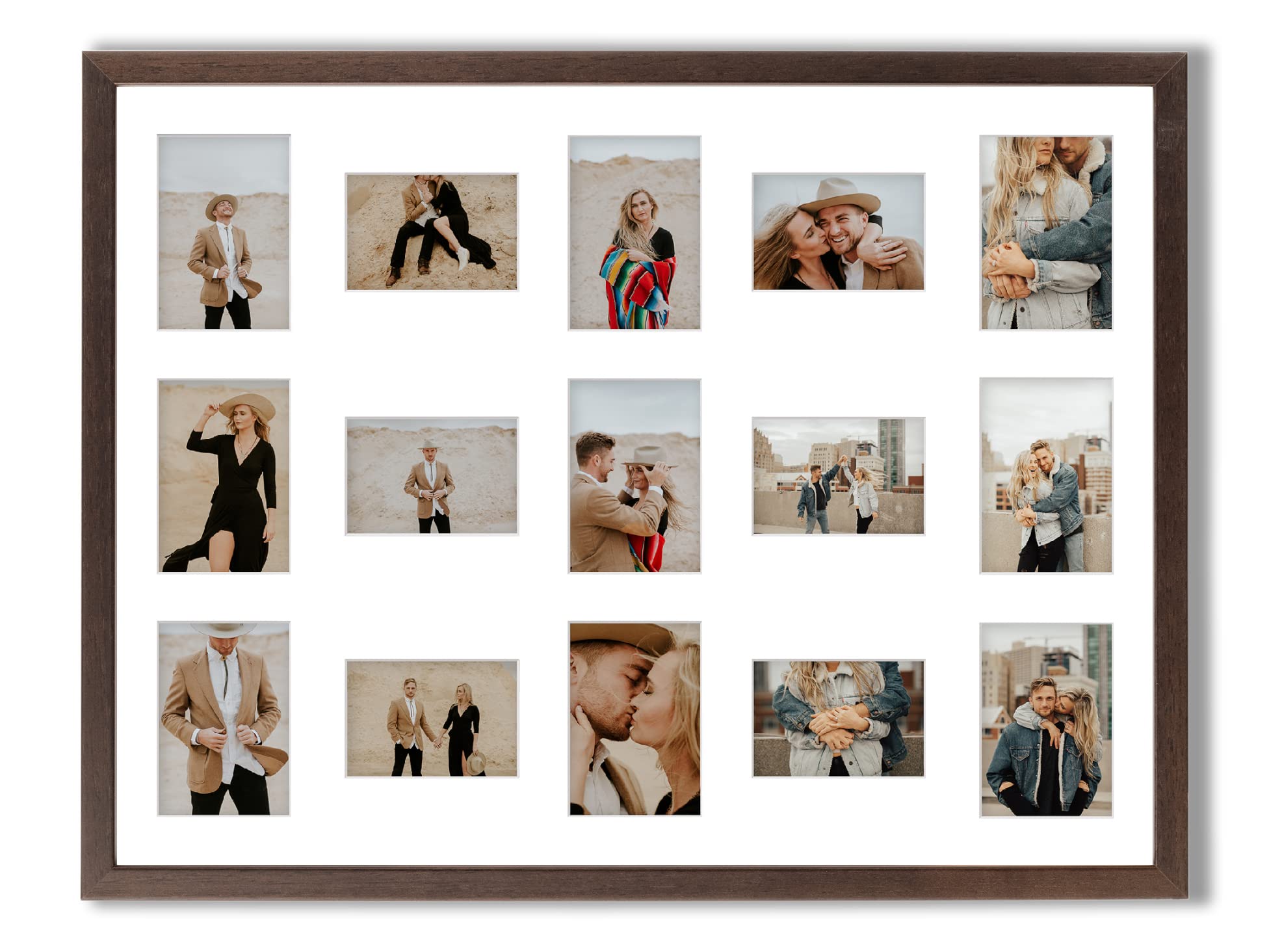 aFFa frames Tisar 60x80 cm Marco de fotos de maderacon Vidrio acrílicopara collage de fotosMarco de Fotos Multiple con paspartu 15 ouvertures per 9 Fotos 10x15 cm y 6 Fotos 9x13 Bronce (22)