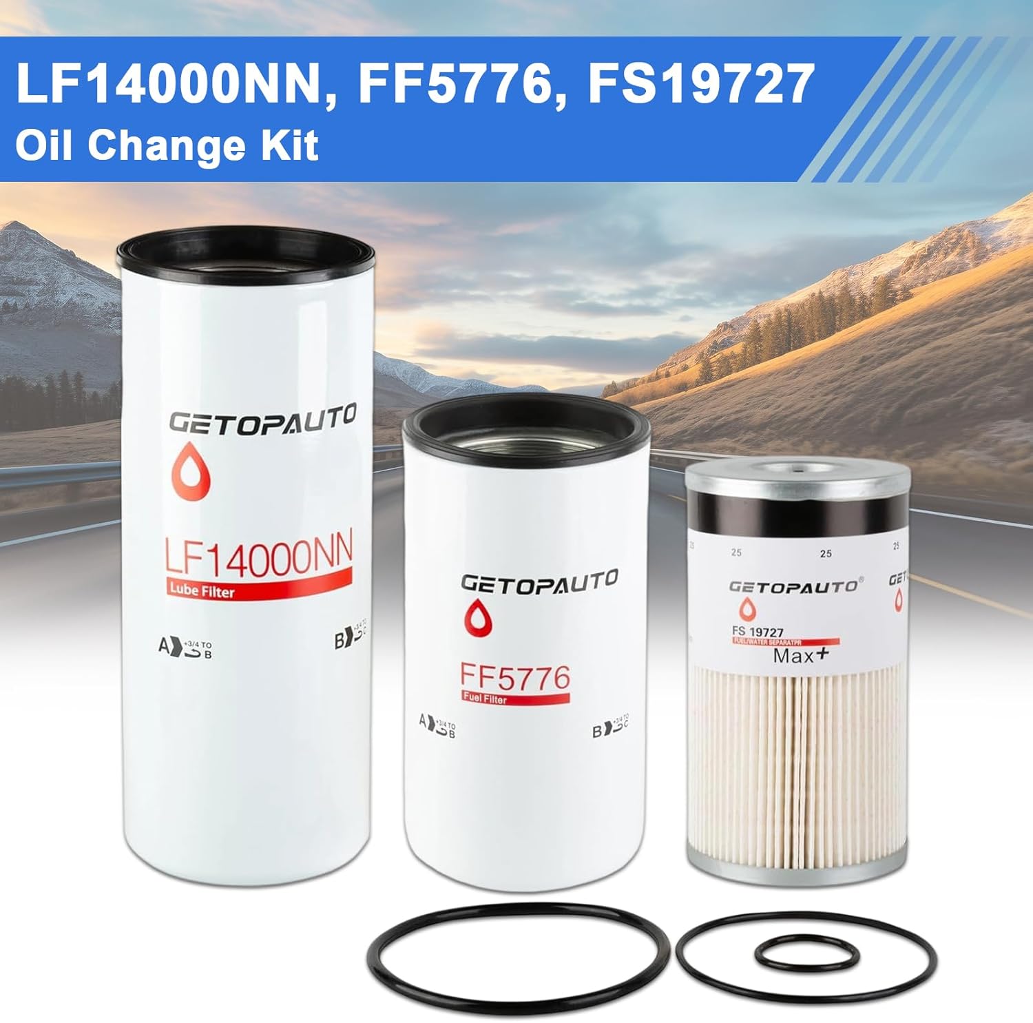 Oil Change Kit LF14000NN FF5776 FS19727 Compatible with Cummins Fleetguard