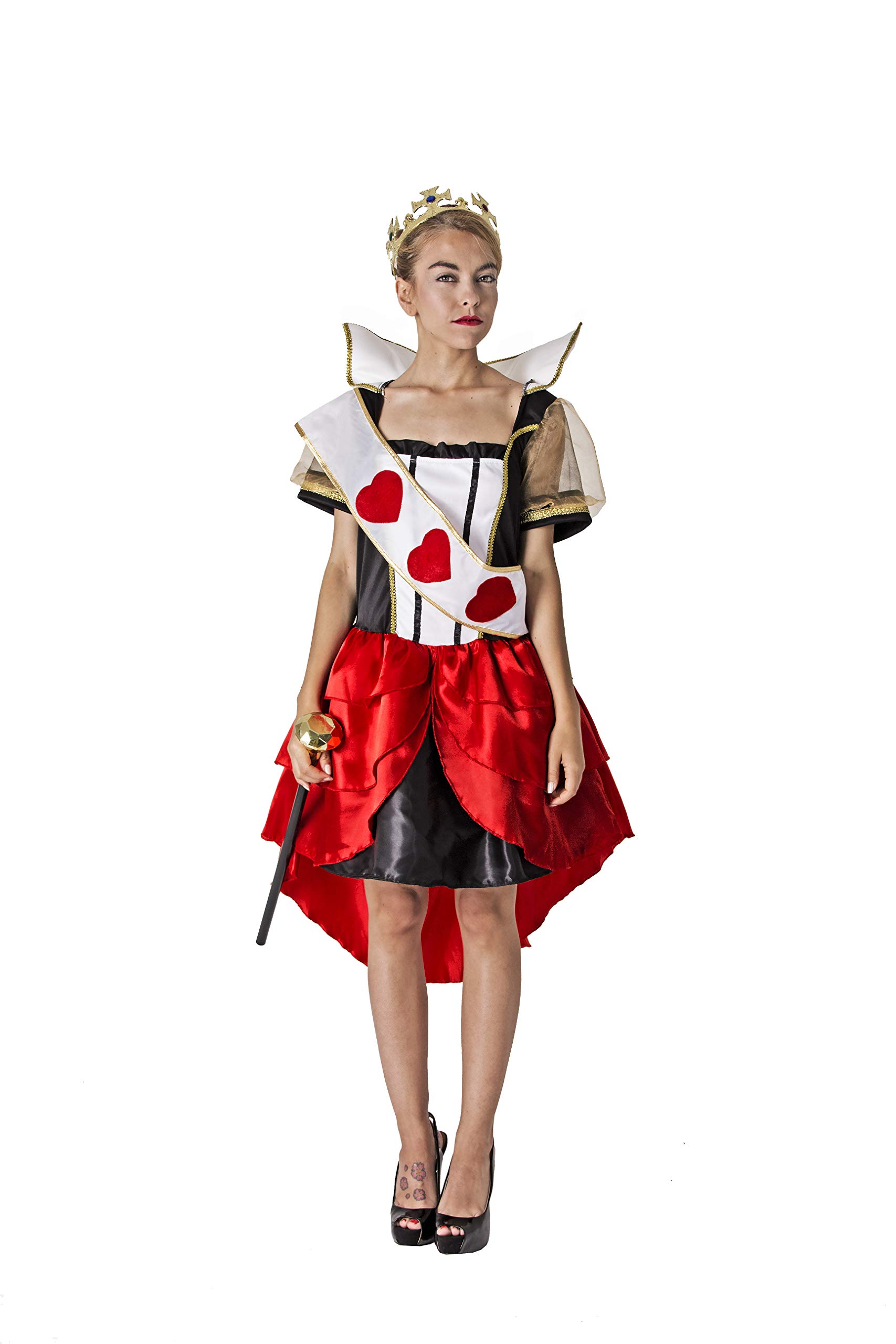 Queen of Hearts Costume for Adult Women Special for Fancy Dress Parties and Carnival One Size