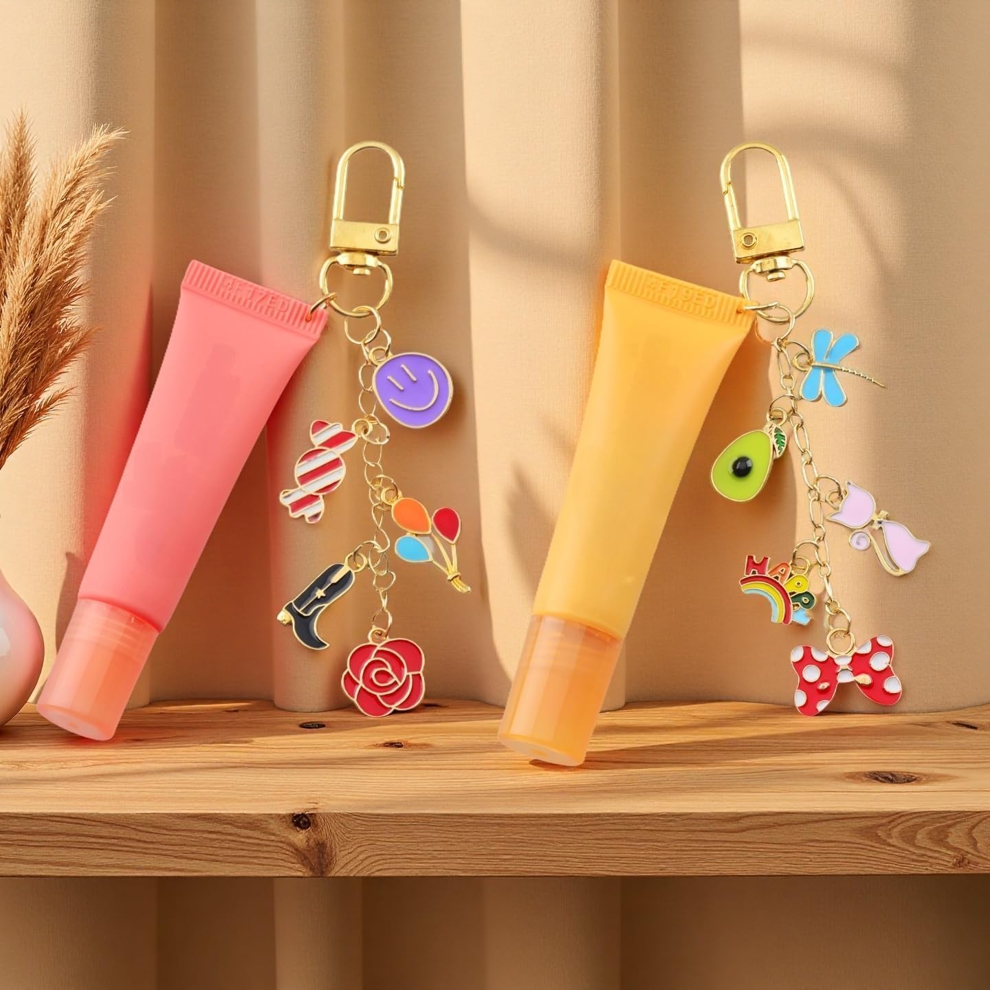 600Pcs Lip Gloss Keychain Making Kit with Charms, Including 30 Keychains Clips 2meters Extender Chain 100 Charm Jewelry Plier, DIY Keychains Kit, for Keychain Making Supplies DIY Crafts - Image 3