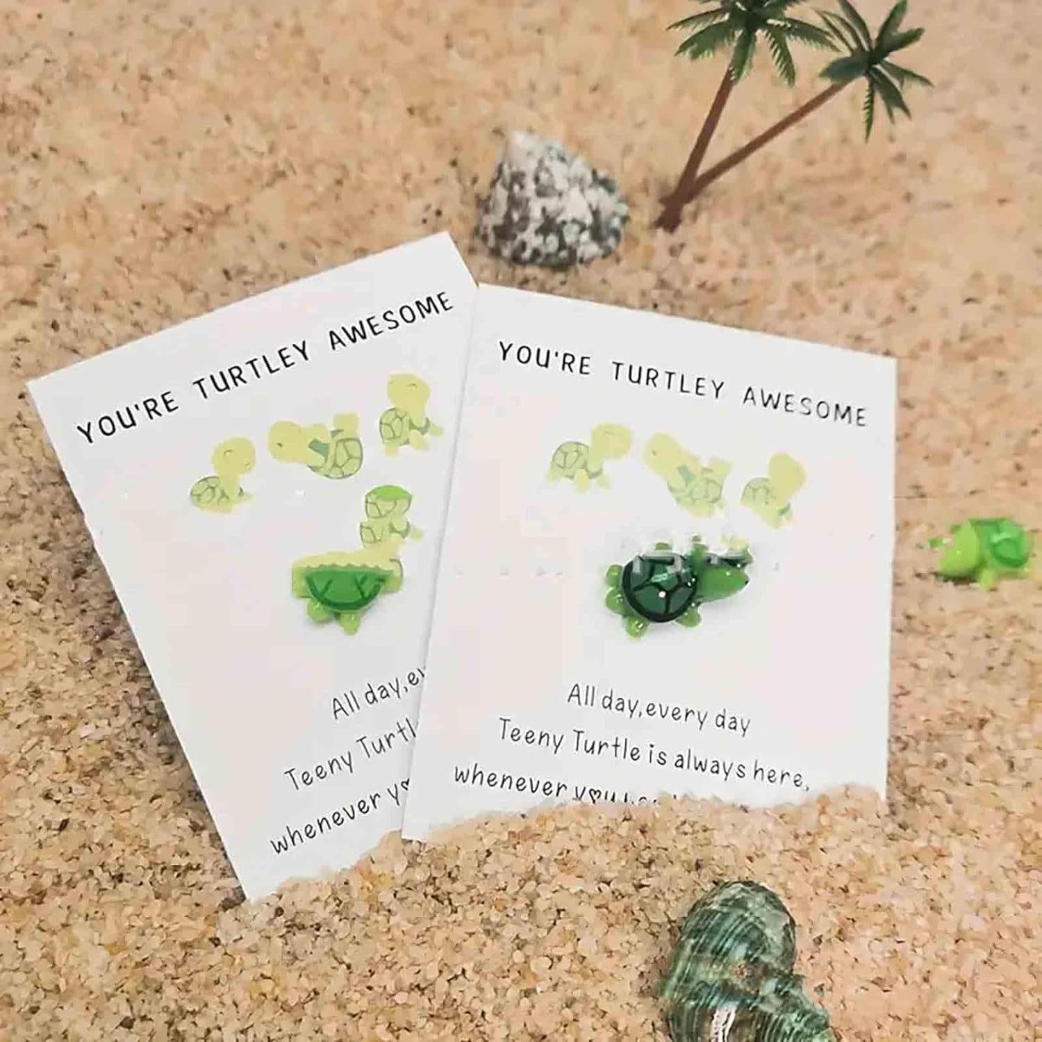Cute Mini Green Turtle, Handmade Emotional Support,You're Turtley Awesome - Image 4