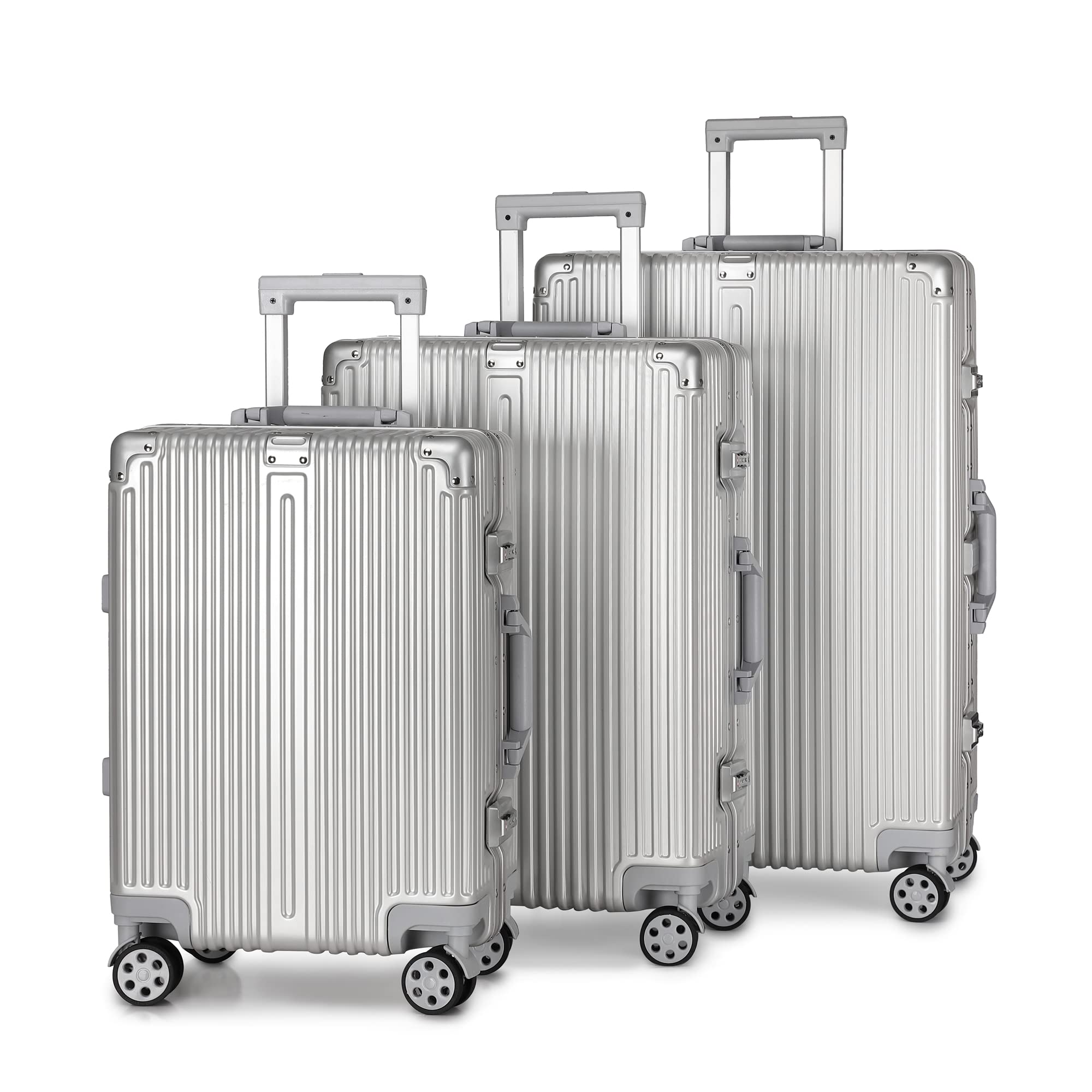 senxng Hard Shell Carry On TSA Luggage with Aluminum Frame 3 Set 4