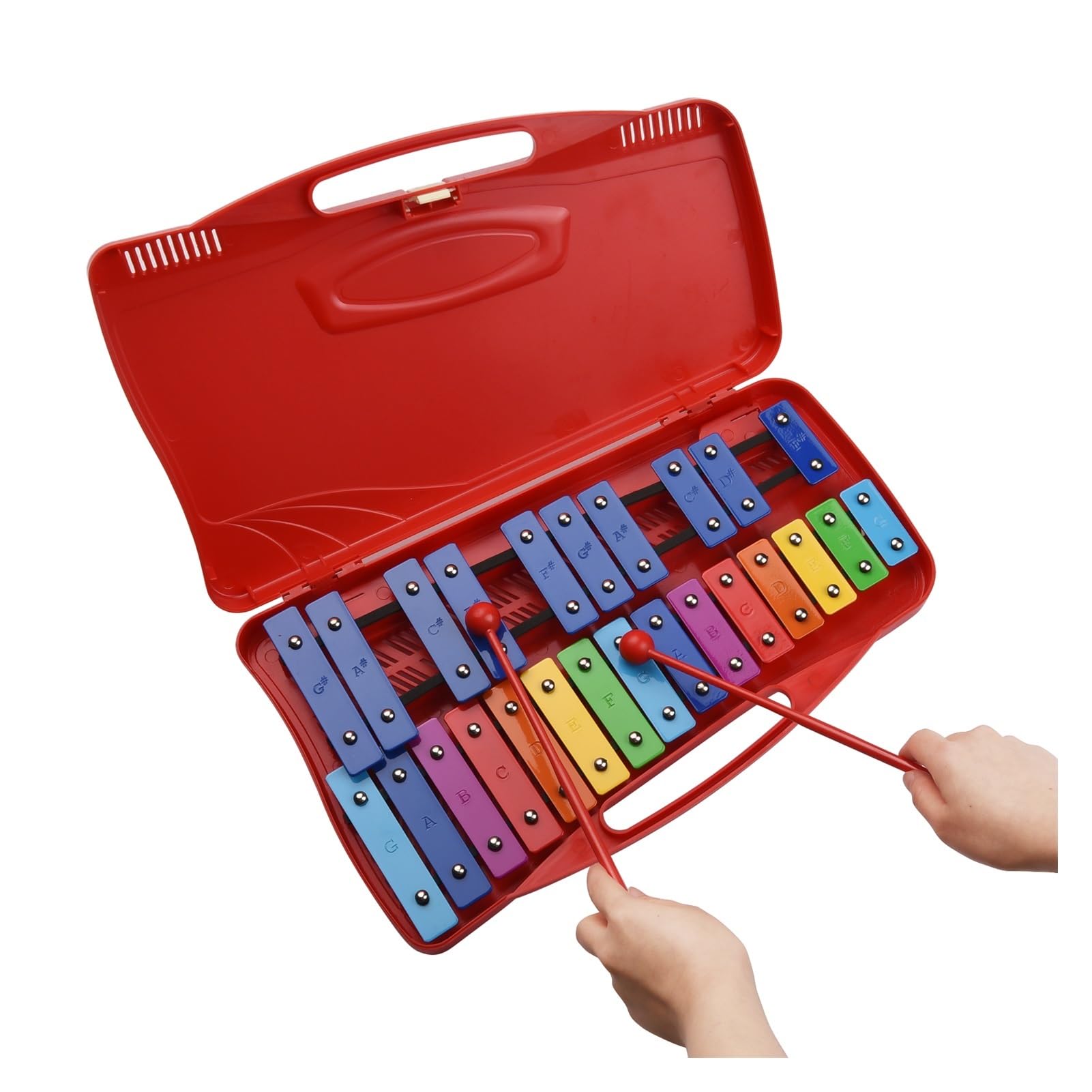 xilófono Profesional Xilófono Glockenspiel De 25 Notas, Instrumento De Enseñanza Educativo Musical, Percusión De Xilófono, Ritmo (Color : Crimson)