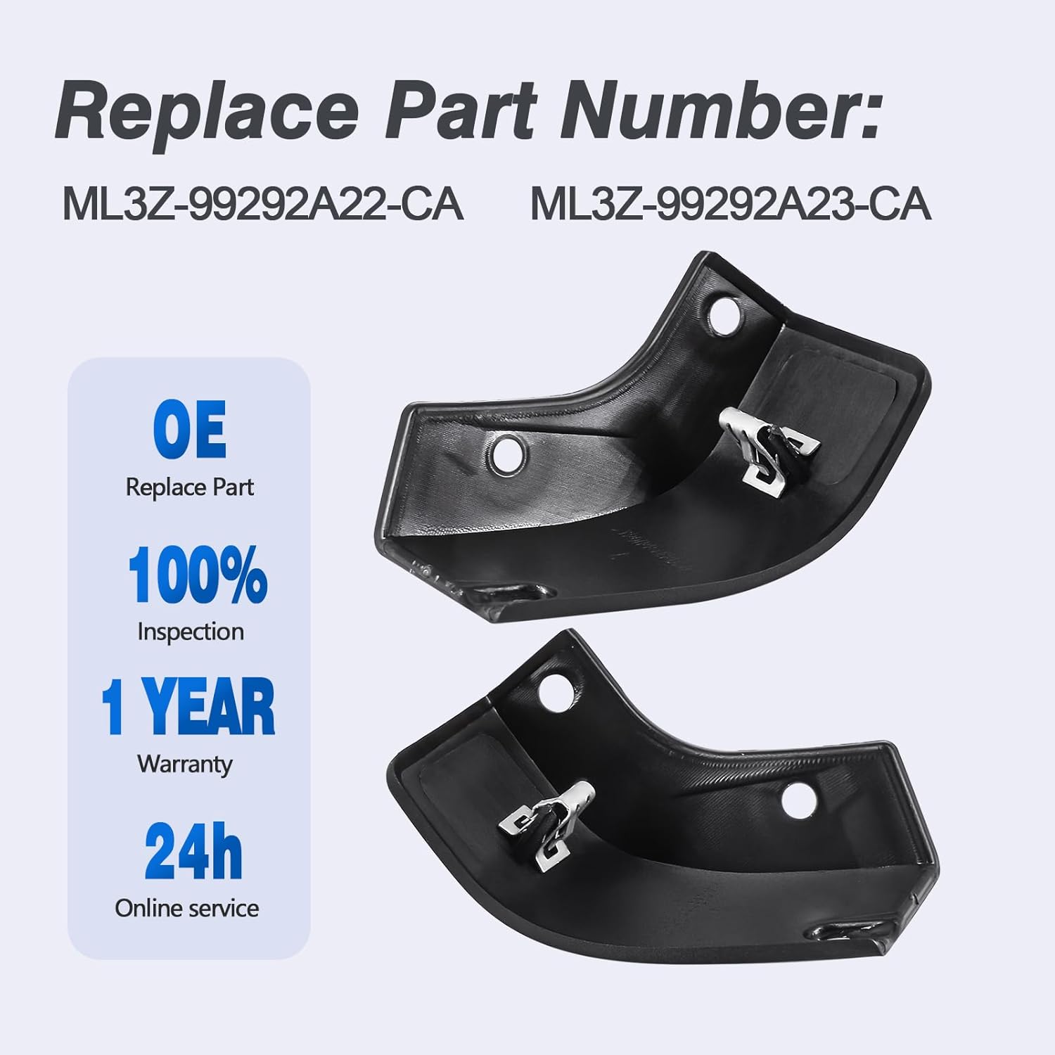 Stone Rock Guard Trim Moulding Compatible with 2021-2024 Ford F150 ML3Z-99292A22-CA ML3Z-99292A23-CA (Left & Right)