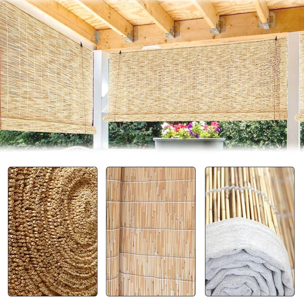 Naturalnego Roleta Bambusowa, Rolety Trzcinowe dla Patio i Ogrodu, Zasłona Drewniana z Lift, Prywatność i Przed Słońcem, łatwy Montaż (Size : WxH117x162cm(46x64inch))