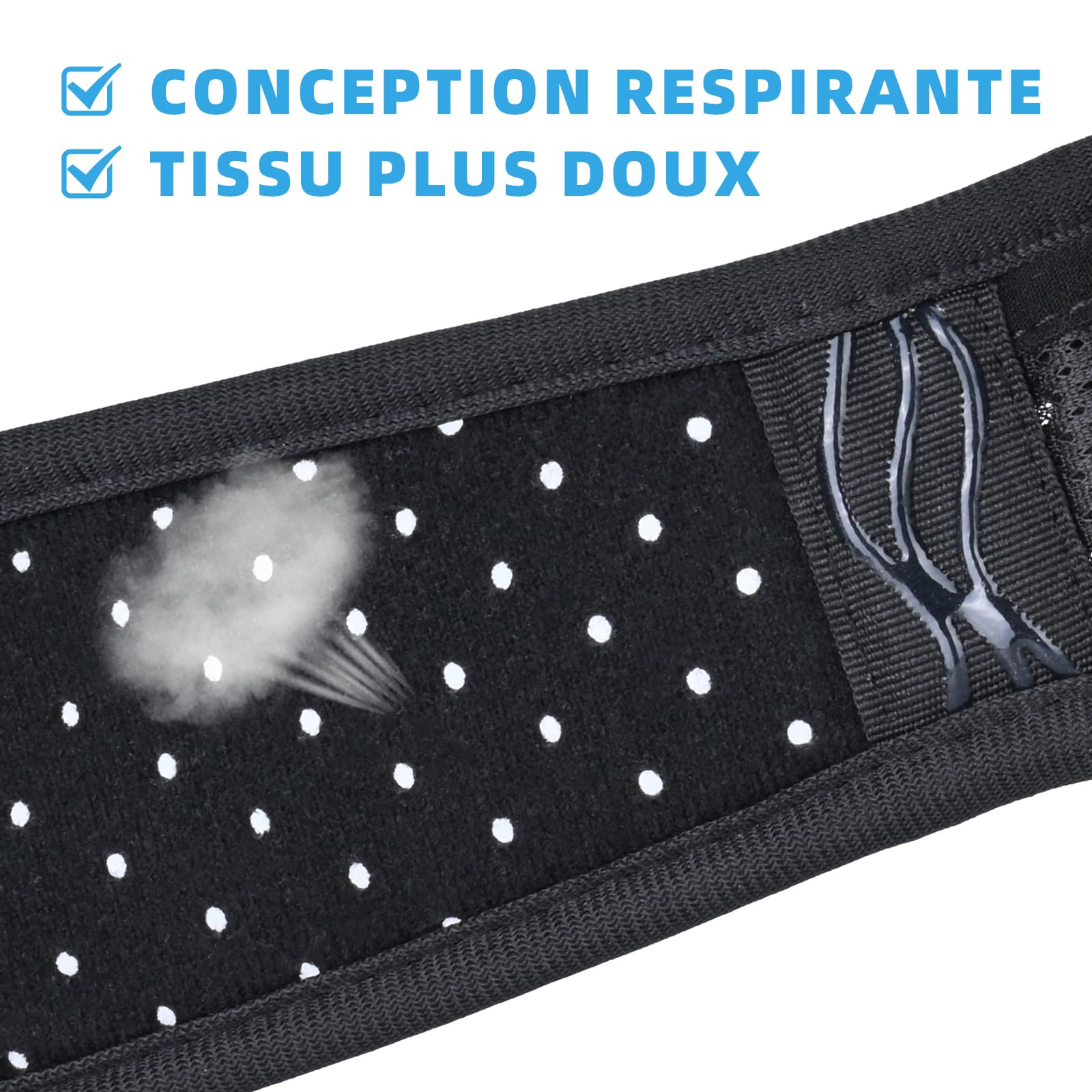 Tenbon Ceinture herniaire pour homme et femme Ceinture herniaire réglable flexible Soutien herniaire Soulagement de la douleur avec 2 coussinets de compression amovibles Hernie gauche et droite (M)