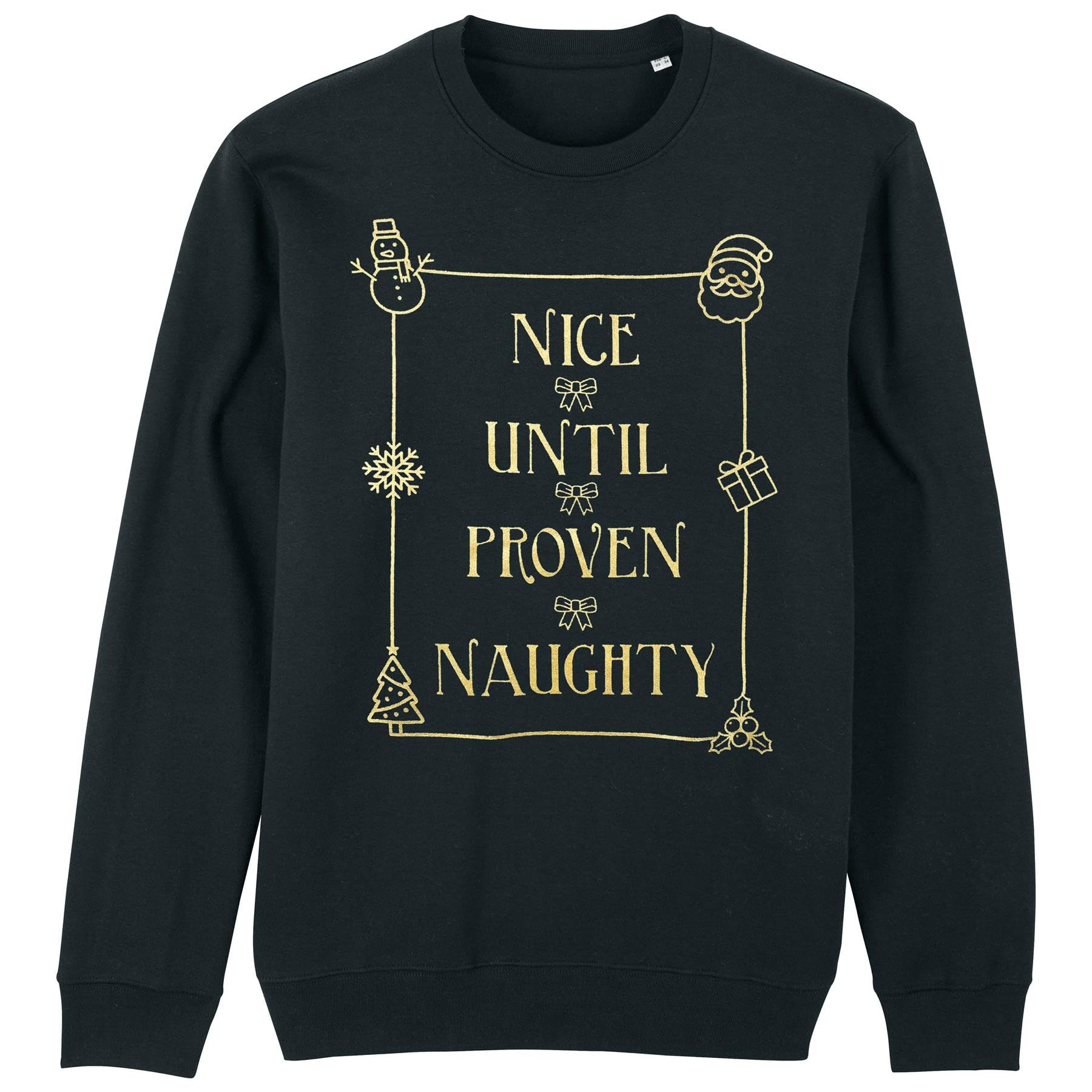 Cup Of Tees Men's Not Specified Christmas Sweatshirt, Nice Until Proven Naughty Theme, Holiday Festive Design (Uk, Alpha, L, Regular, Regular)