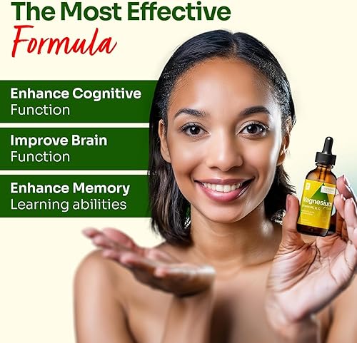 Miniatura 6 de HERBANA Gotas de magnesio para niños Citrato + Glicinato + L-treonato Sabor piña con B6, D & C Complejo avanzado 2 onzas líquidas