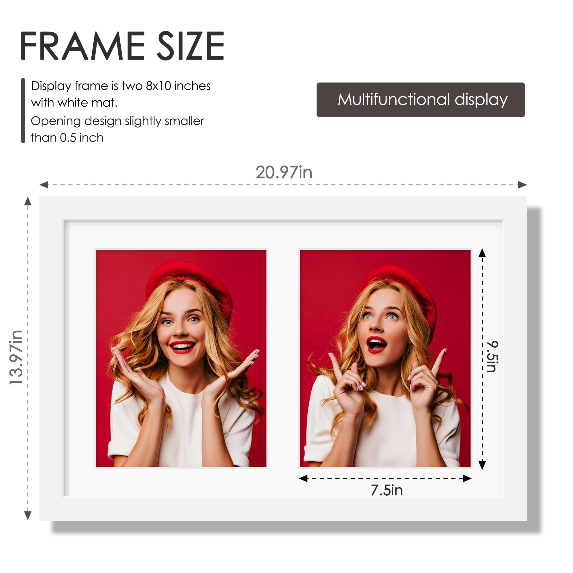 8 10 Inch Snapklik.com : 12x19 Double Picture Frame 8x10 Displays Two 8x10 Inch ...