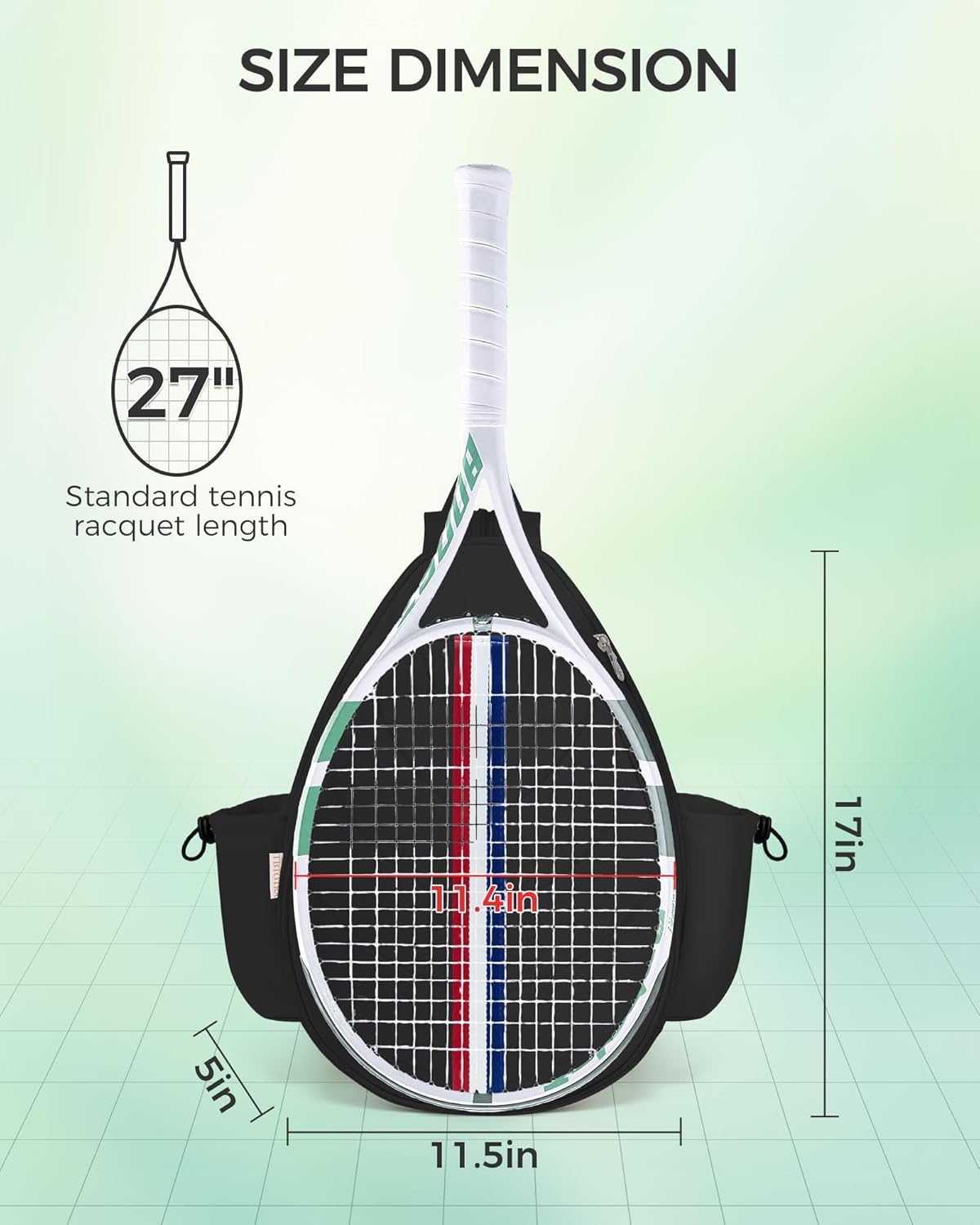 Tennis Bag, Water Resistant Tennis Backpack for Women Men, Quilted Crossbody Sling Design for Tennis, Pickleball, Badminton Rackets