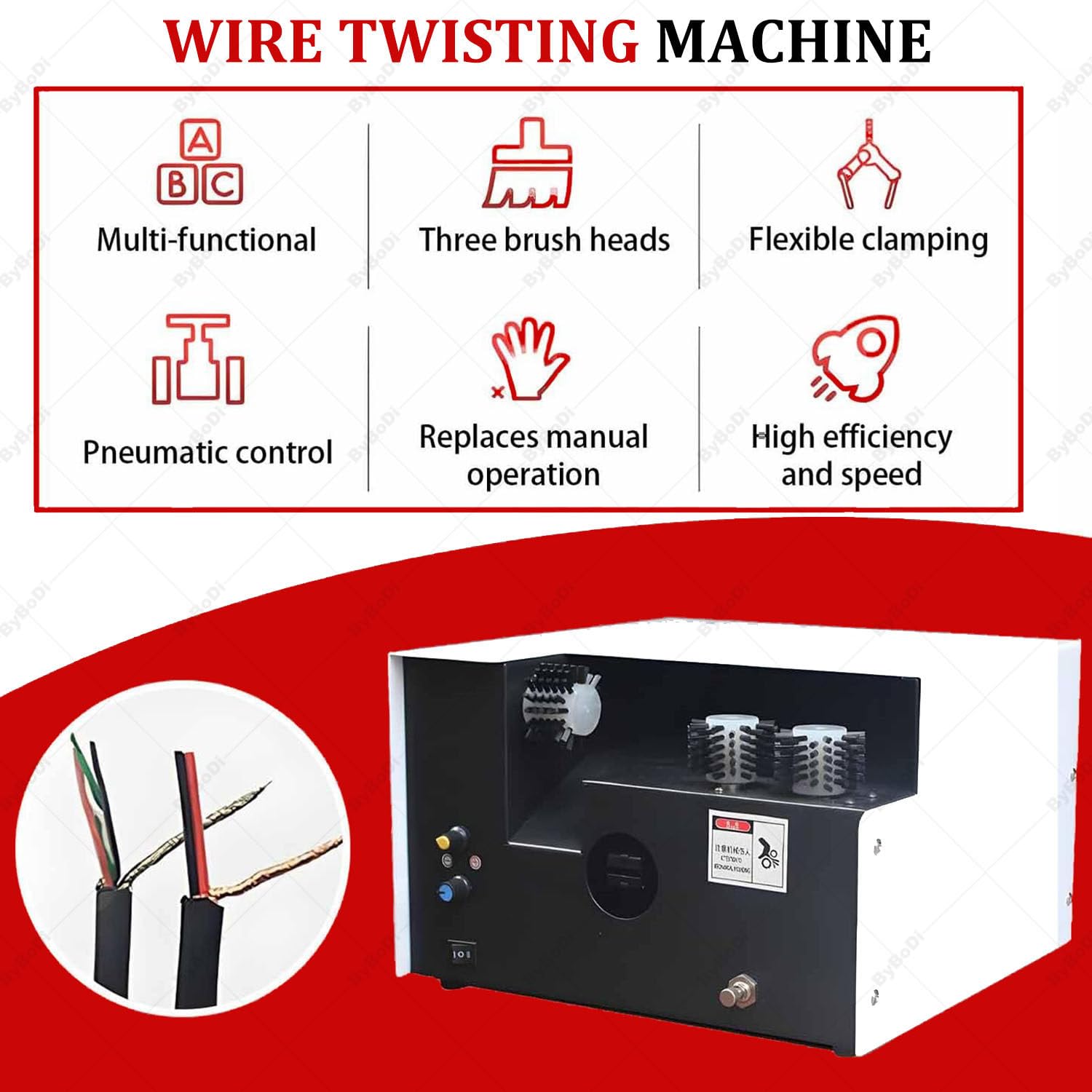 Twister automatico per cavi con spazzole, per filo da 5-60 mm, spazzola professionale per treccia, strumento di torsione e spelatura, elettrico ad alta velocità