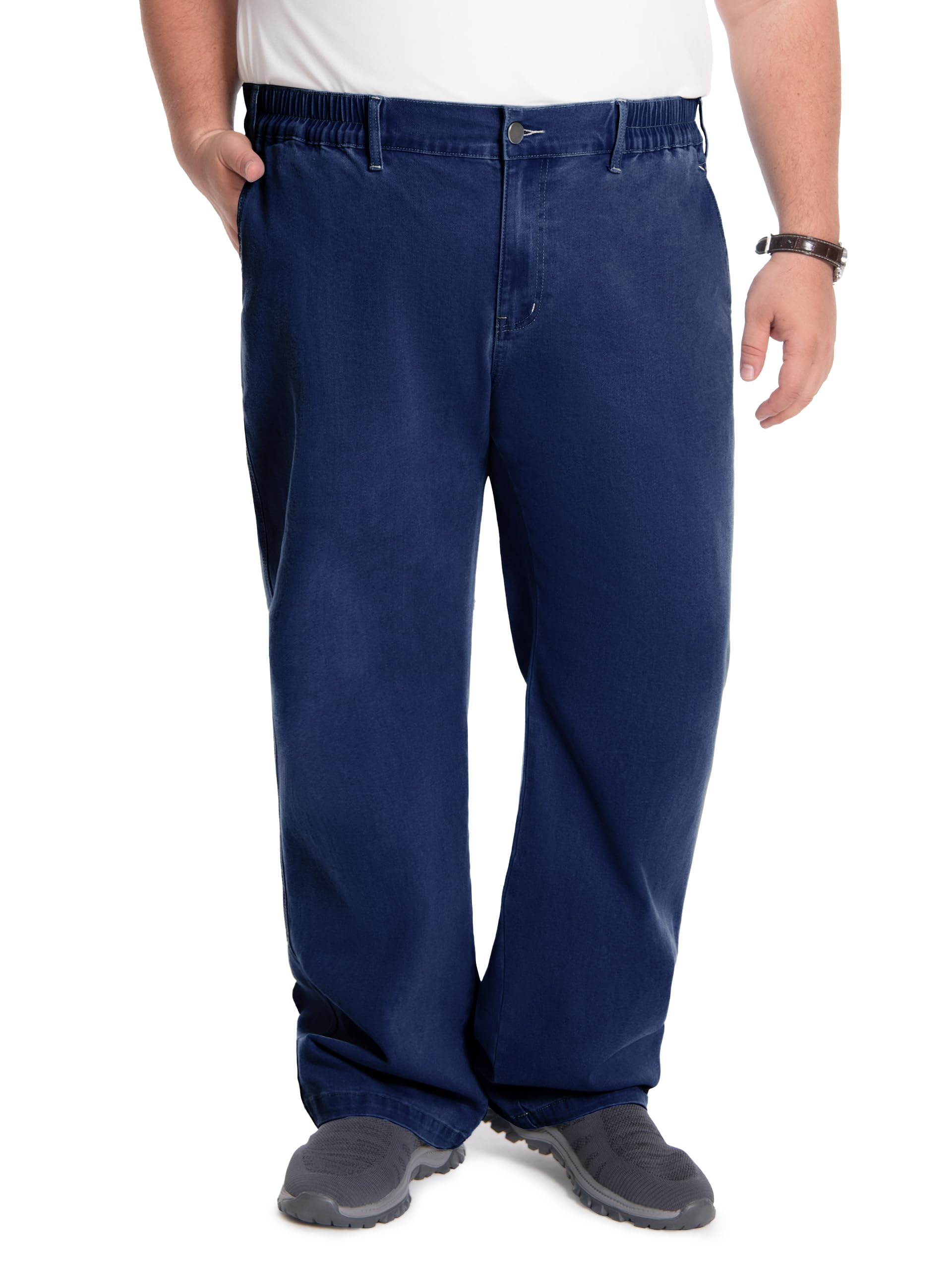 Relaxed Fit Elastic Waist Stretch Jeans