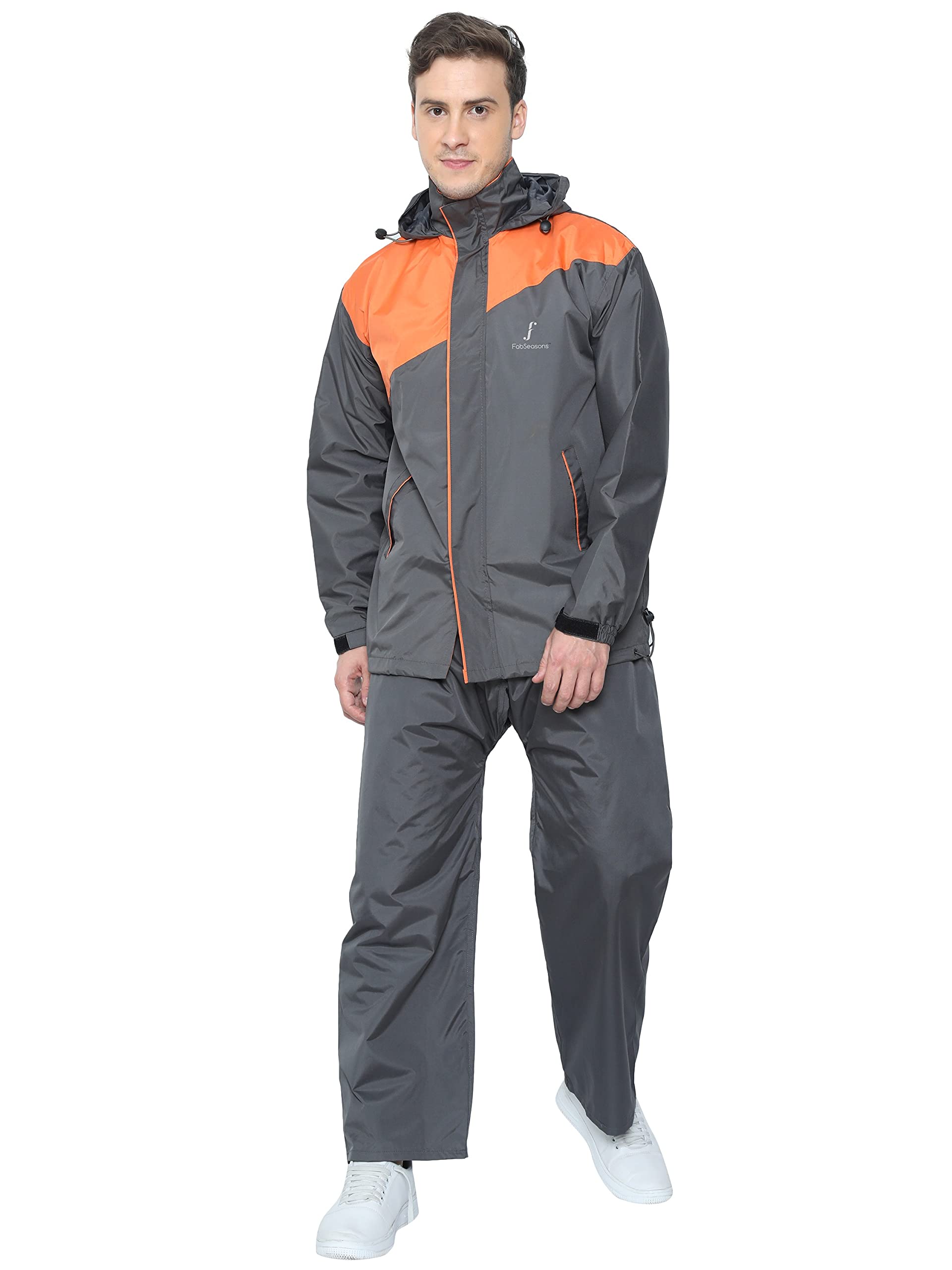 fabseasons Lightweight Waterproof Raincoat set of Top & Bottom for Men's, with hood & Reflector at back-picture-40