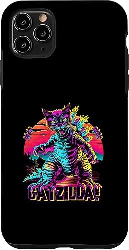 Miniatura 11 de iPhone 14 Pro Max Streetwear Synthwave 80s 90s Catzilla Cat Japanese teen Case