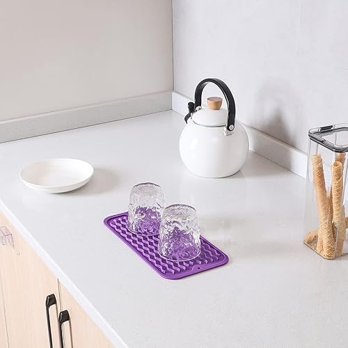 Miniatura 1189 de Tapete de silicona para secado de platos para múltiples usos, fácil de limpiar, ecológico, resistente al calor, tapete de silicona para encimera