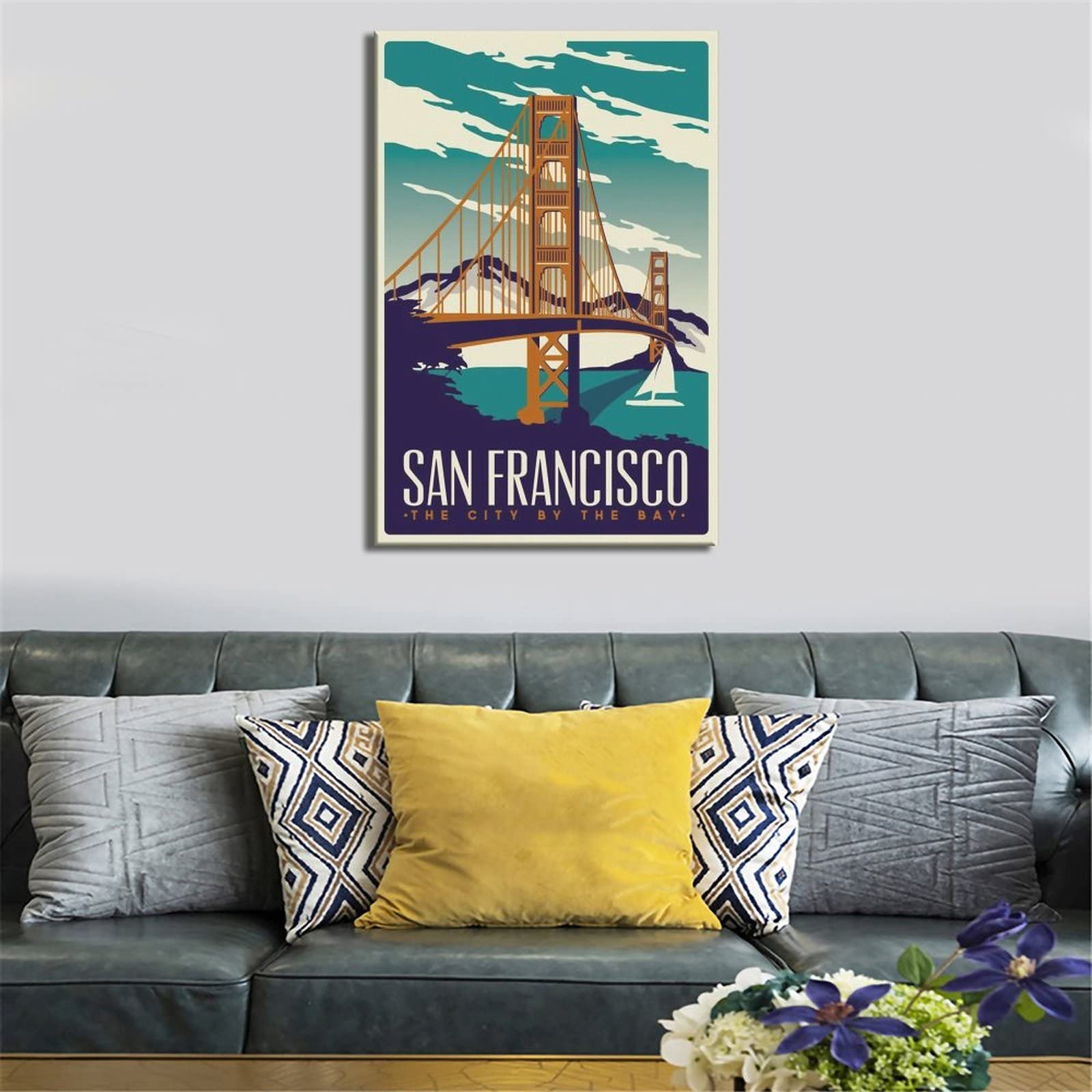 Iconic Golden Gate Bridge in San Francisco, California Stock Photo
