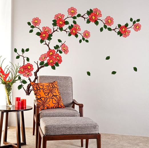 Decals Design 'Floral Branch Antique Flowers' Wall Stickers (PVC Vinyl