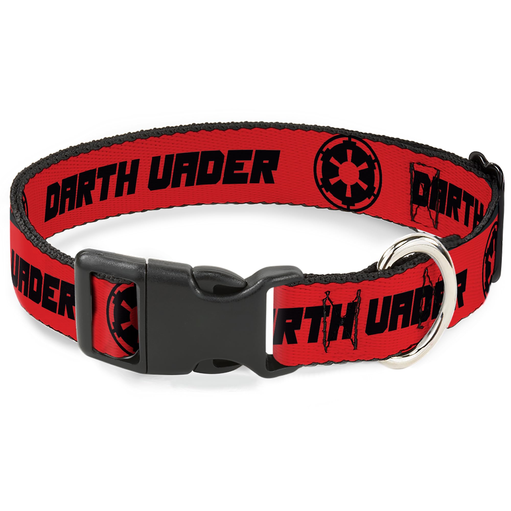 Star Wars Pet Collar, Dog Collar Plastic Buckle, Star Wars Darth Vader Japanese Characters and Logo Red Black, 9.5 to 14.5 Inches 0.5 Inch Wide