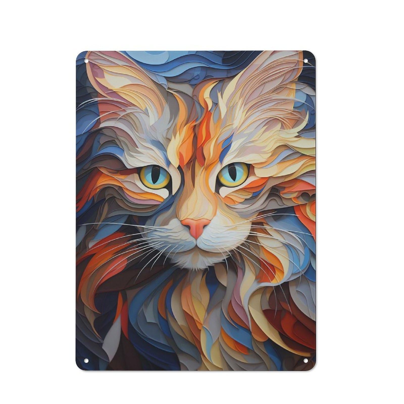 Sassy Cat Decorative Tin Sign 40x30cm, Rustic Rustic Kitchen Decor for Kitchen, Cottage, Porch Or Garden Room