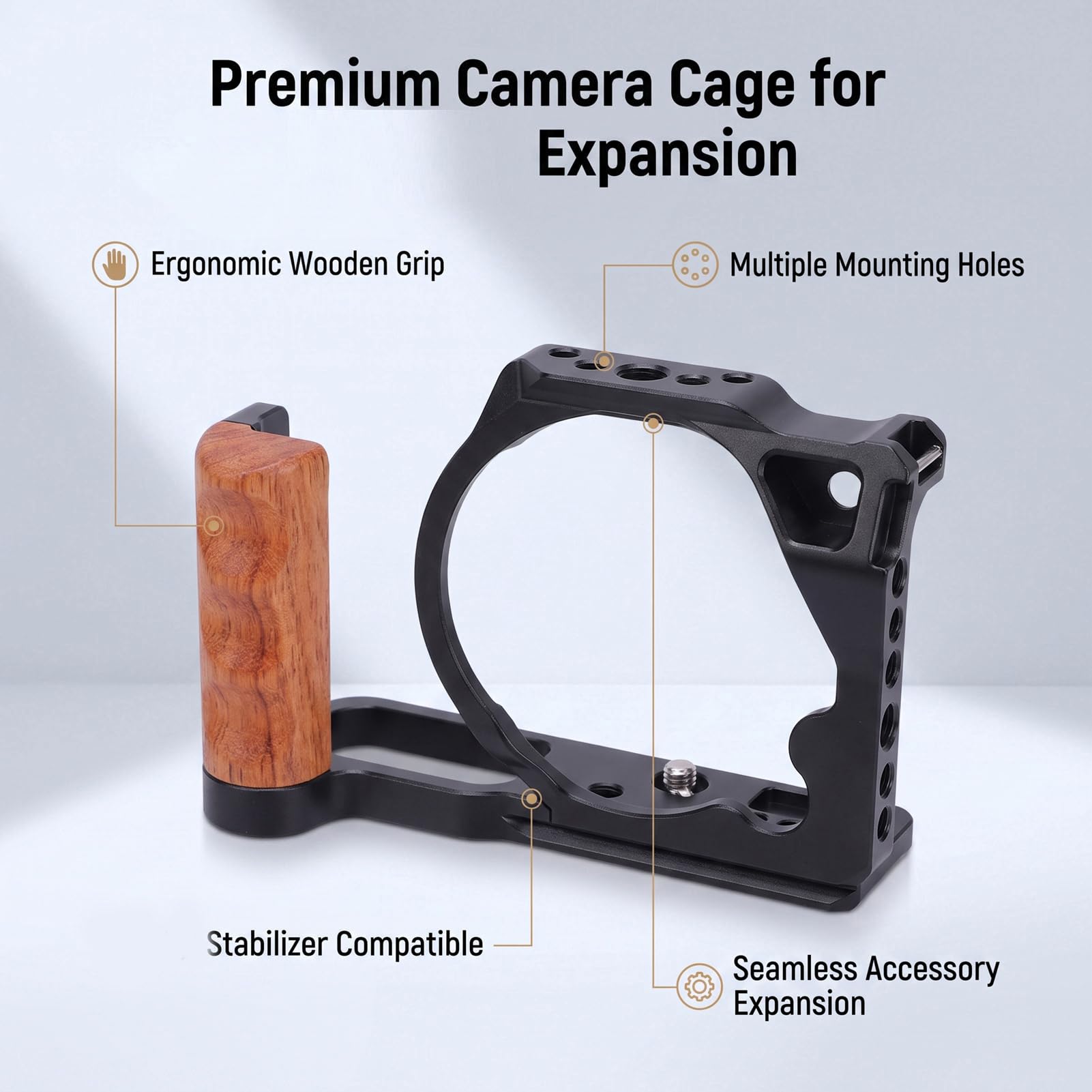 Zunate Cámara de Aleación de Aluminio para Videocámara con Zapata Fría
