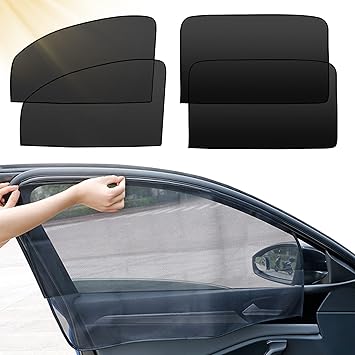 Amazon Co Jp Ymifeey 車用カーテン マグネットカーテン Uvカット遮光 磁石貼付 メッシュタイプ 日よけ 虫よけ 直射日光 紫外線対策 プライバシー保護 簡単取り付け 車中泊 折りたたみ 4枚セット 車 バイク