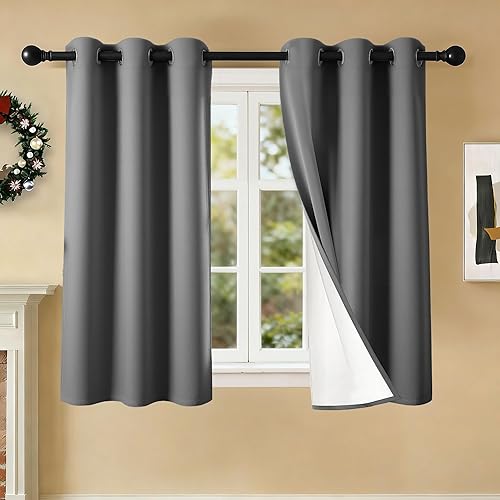 Miniatura 38 de Cortinas 100% opacas de 84 pulgadas de largo para dormitorio, sala de estar, cortinas de oscurecimiento de habitación con aislamiento térmico con