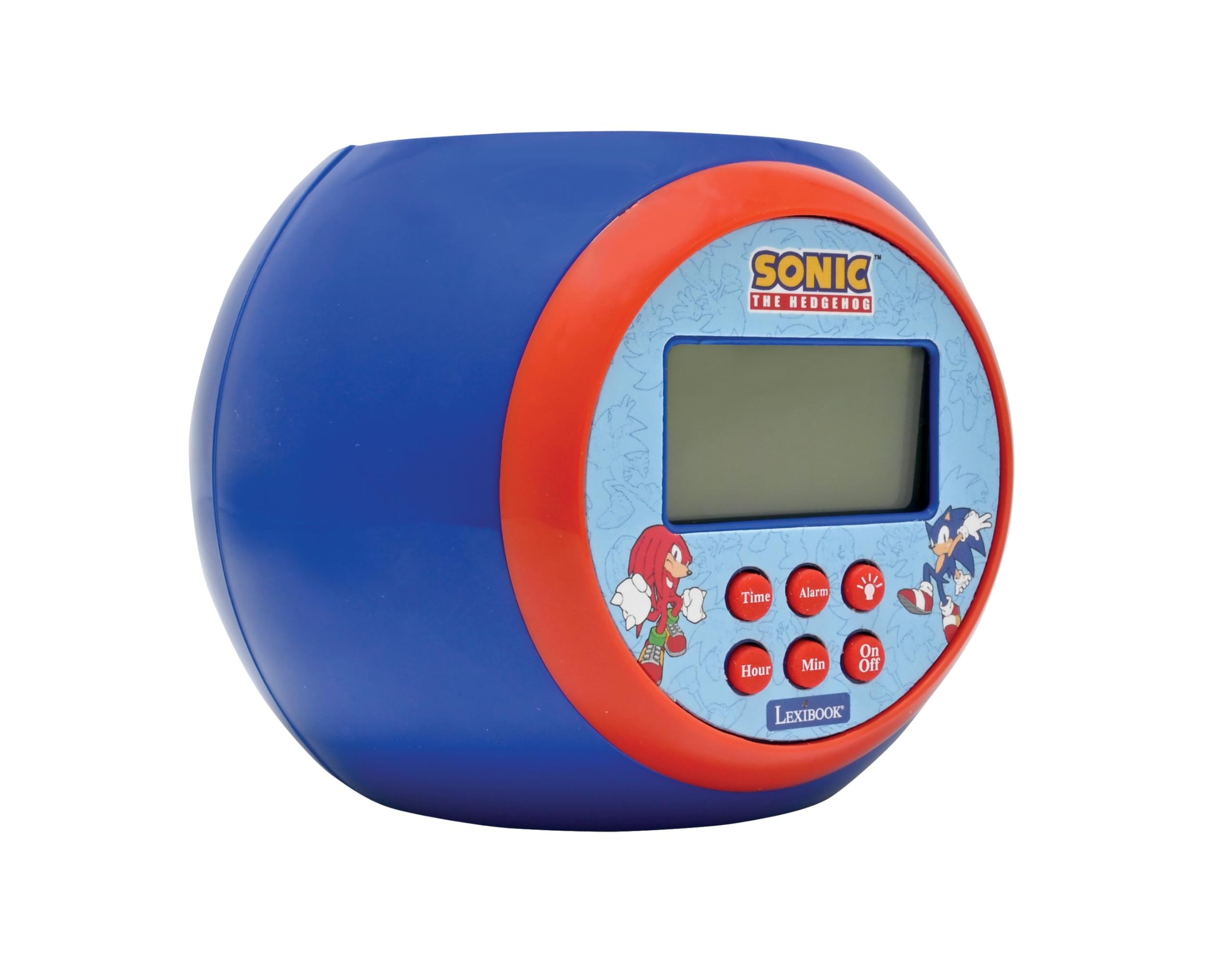 Lexibook, Sonic The Hedgehog, Projektionswecker mit Schlummerfunktion, Nachtlicht mit Timer, LCD-Bildschirm, batteriebetrieben, Blau, RL977SNLXB