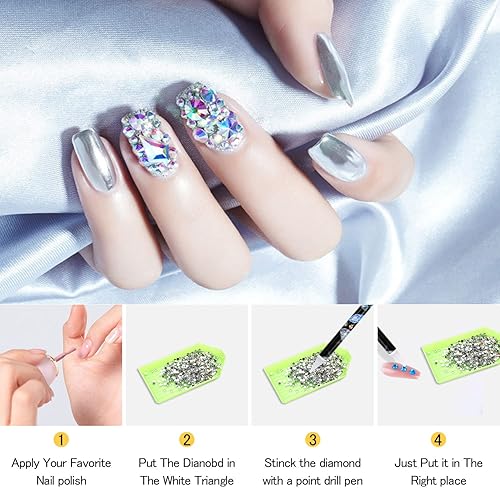 Miniatura 4 de BENOSPACE Juego de 9 lápices de pintura de diamantes de imitación, juego de lápices autoadhesivos de cera con sacapuntas de punta de resina,