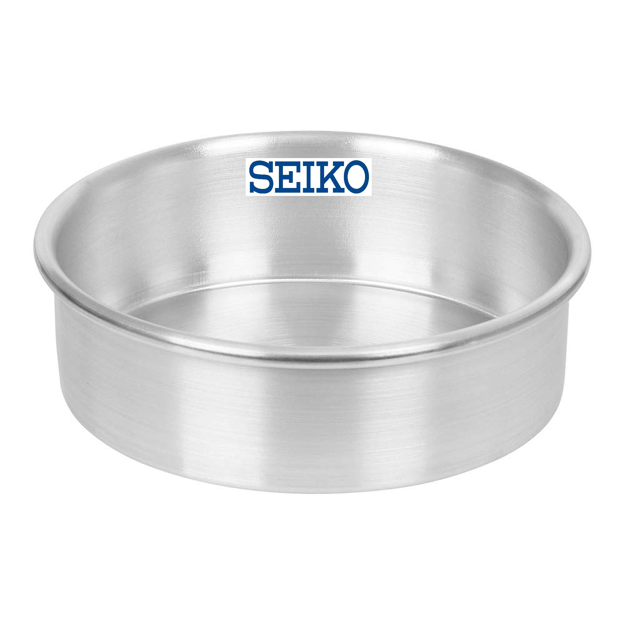 SEIKO Premium 6-Inch Round Aluminum Cake Tin – Heavy-Duty, 2-Inch Deep Silver Baking Pan for Even Heat, Warp-Resistant & Non-Reactive Surface, Ideal for Cakes, Cheesecakes & Gourmet Desserts