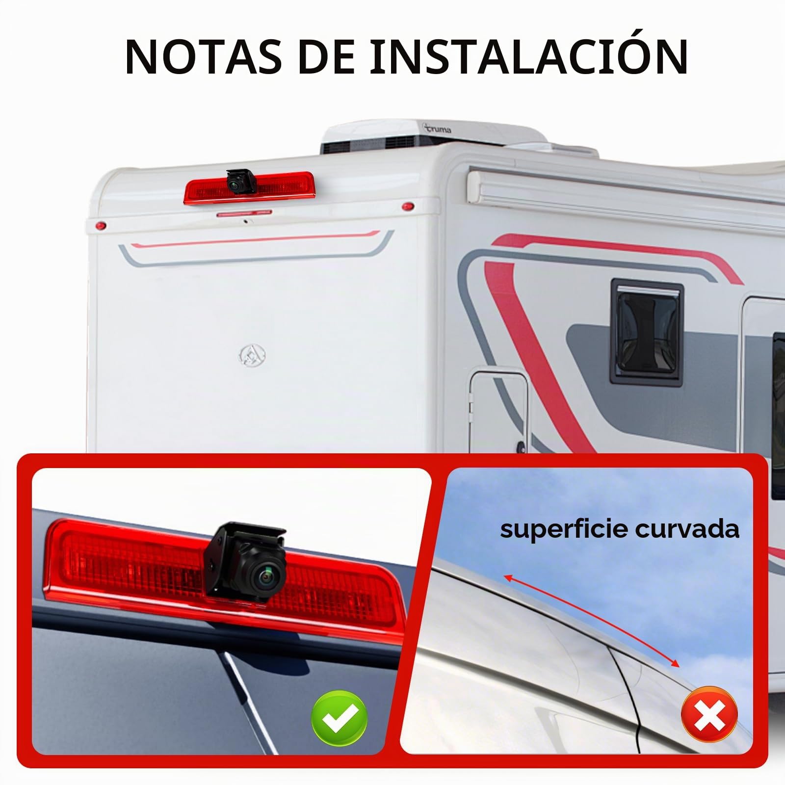 Hodozzy Cámara de Marcha Atrás para VW Caddy 2003-2015 para Luz de Frenos Cámara de visión Trasera luz de Freno de Coche AHD/CVBS con Líneas de Estacionamiento y Visión Nocturna Impermeable 12V
