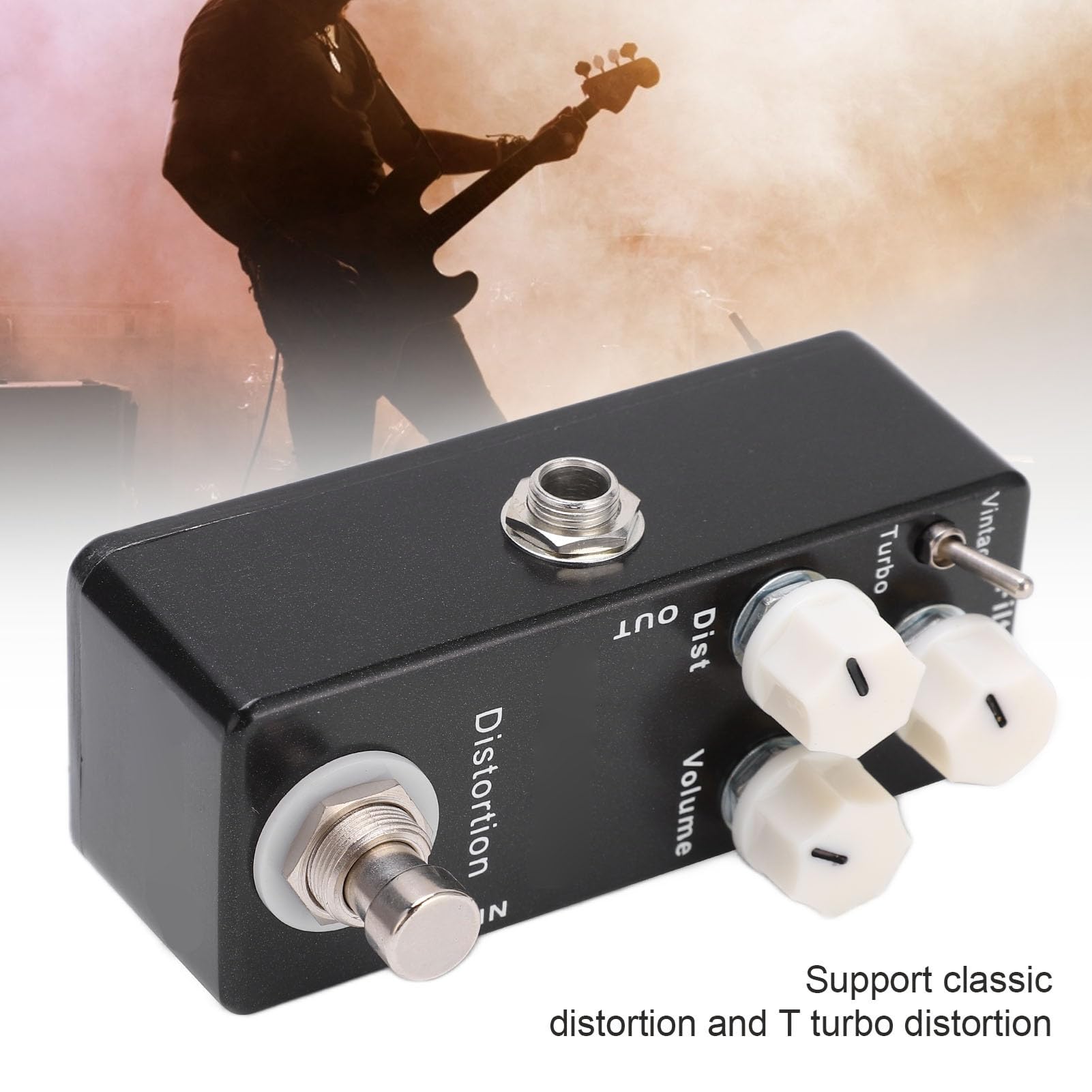FILFEEL Pedale per Chitarra Distorsore con Interruttore True Bypass – Effetto Compatto Ed Elettrico per Chitarristi