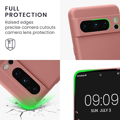 Miniatura 3 de kwmobile Funda compatible con Google Pixel 8 Pro - Funda protectora delgada de TPU con acabado mate suave - Rosa de invierno