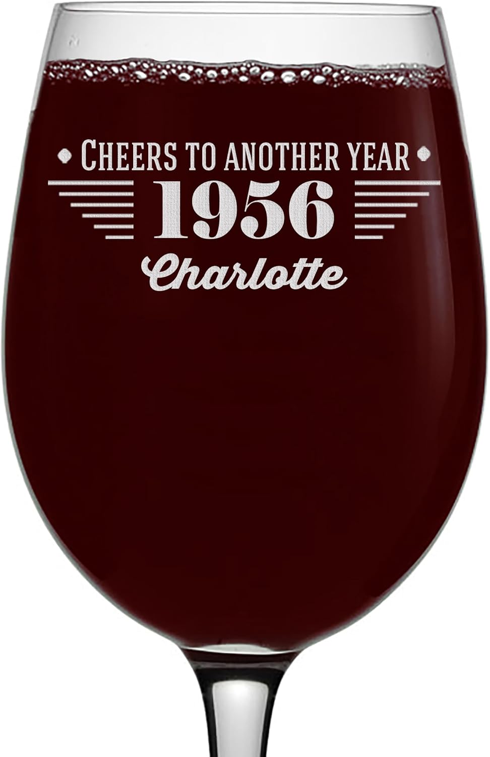 Personalized Vintage 70th Etched 16oz Stemmed Wine Glass – Custom 1956 Happy 70th Birthday Gifts for Women Men, Cheers Turning 70 Year Old, 70 Bday Party Favor, Gift Idea Her Sister Wine Lover 1.0