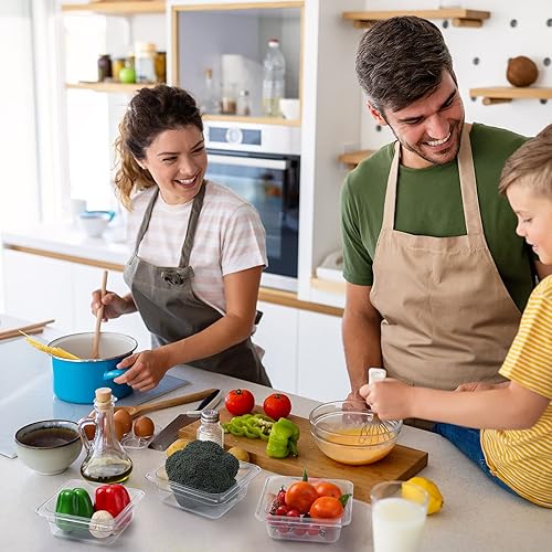 Miniatura 4 de Nuenen 8 recipientes de almacenamiento de alimentos de tamaño 1/6, 2.6 pulgadas de profundidad, plástico de policarbonato, transparentes, sartenes