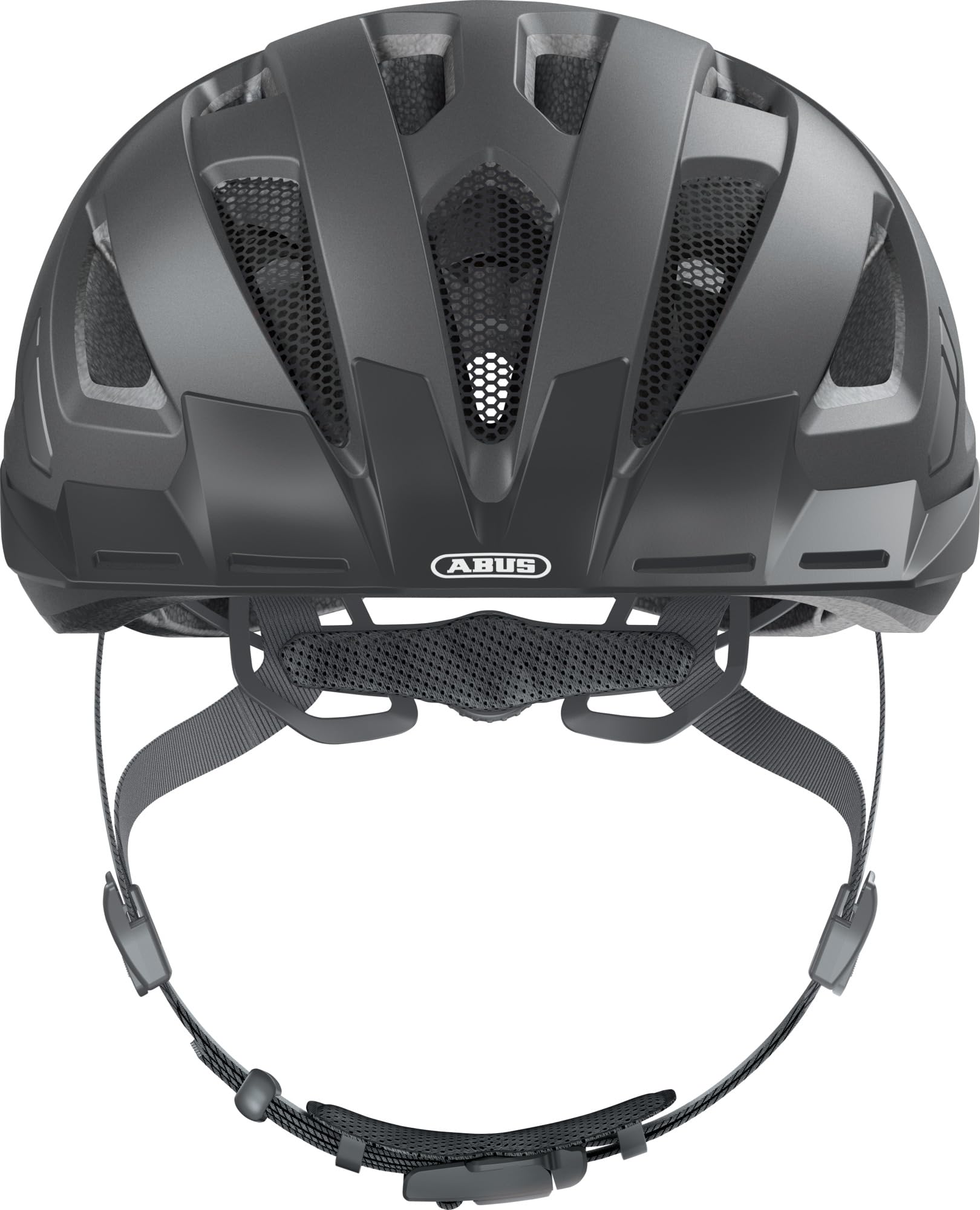 ABUS Kask Miejski Urban-I 3.0 MIPS, Szary Mat, M | Bezpieczny kask z MIPS, zapięciem Fidlock, światłem LED 180° i systemem Zoom Ace Urban